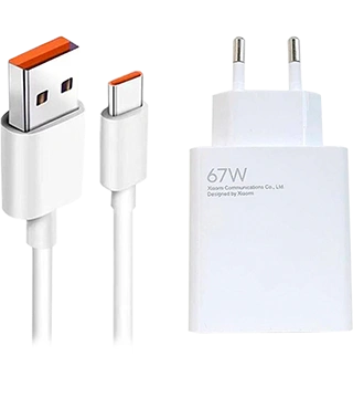 Carregador Xiaomi 67W Hypercharge + cabo USB-A / USB-C Carregador Xiaomi 67W Hypercharge + cabo USB-A / USB-C