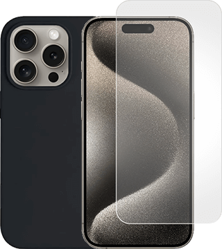 Capa de Silicone + Vidro para iPhone 15 Pro – Capas e Películas