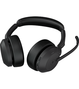 headset jabra evolve2 55 preto deitado  