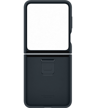 capa silicone samsung galaxy z flip5 com anel indigo frente aberto  