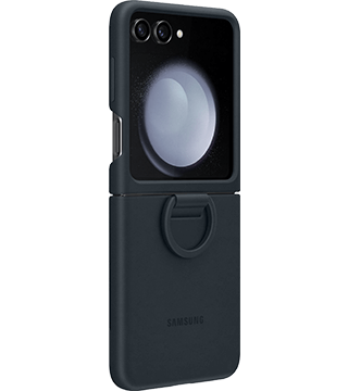 capa silicone samsung galaxy z flip5 com anel indigo perfil aberto  