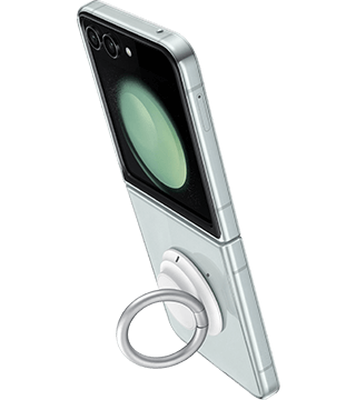 capa transparente samsung galaxy z flip5 com anel perfil aberto direita costas  