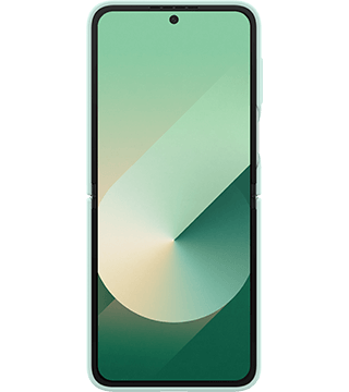 capa silicone com anel samsung galaxy flip6 verde menta frente aberto  