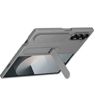 capa standing com fita samsung galaxy fold6 cinzento deitado  