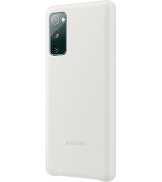 samsung silicone cover galaxy s20 fe branco costas perfil  