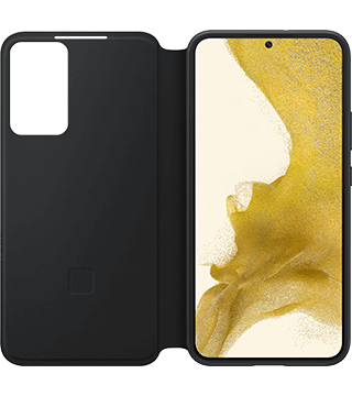 samsung clear view cover galaxy s22 plus preto aberto  