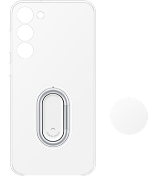 capa samsung stand com anel para galaxy s23 plus transparente costas  