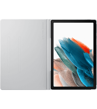 samsung book cover galaxy tab a8 cinza aberto  