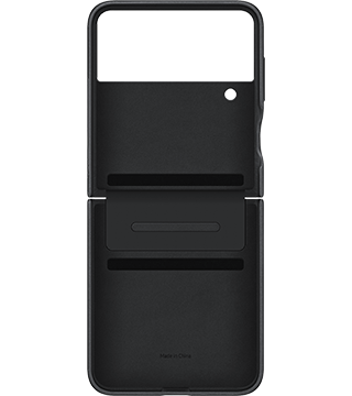 capa em pele samsung galaxy z flip4 com aba preto costas  