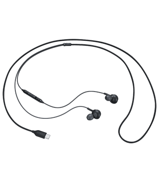 auscultadores samsung tipo c preto completo fios  