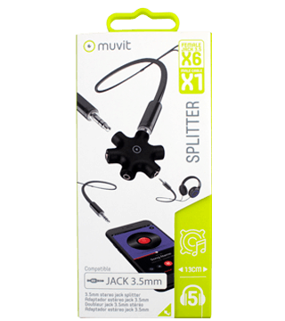 MUVIT 5 in 1 cable (Jack 3.5mm) muvit cable 5 in 1 detail box black