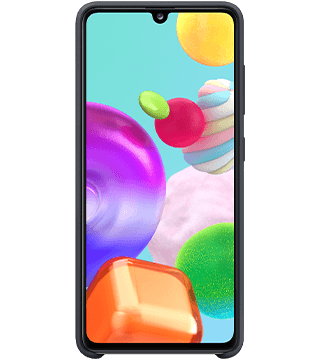 capa silicone samsung galaxy a41 preto frente  