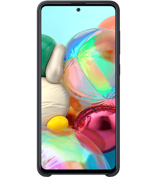 capa silicone samsung galaxy a71 preto frente  