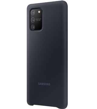 capa silicone samsung galaxy s10 lite preto lado  