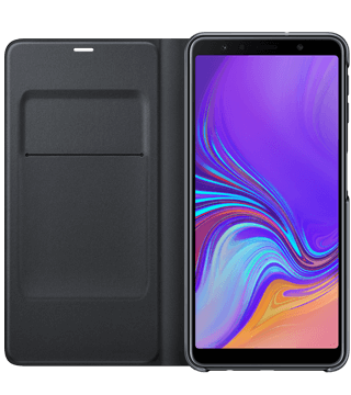 capa flip samsung galaxy a7 detalhe aberto preto