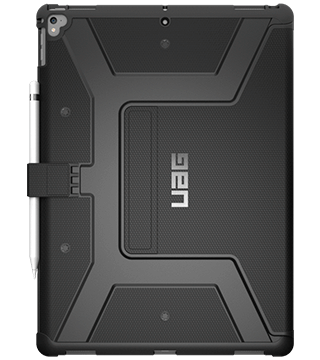 capa robusta uag metropolis ipad 12 9 detalhe costas preto