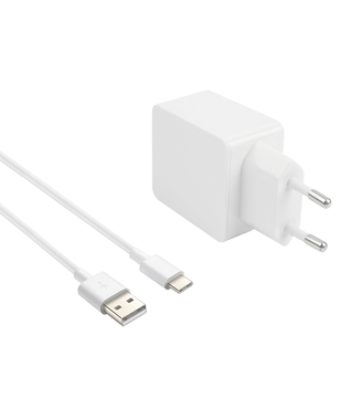 carregador 17w cabo tipo c branco pormenor cabo  