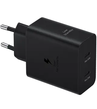 carregador samsung duo 50w cabo usb c preto perfil  .