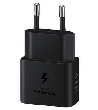 carregador samsung super fast charging 25w preto cima  