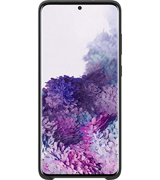 samsung silicone cover galaxy s20 plus preto frente telemovel  