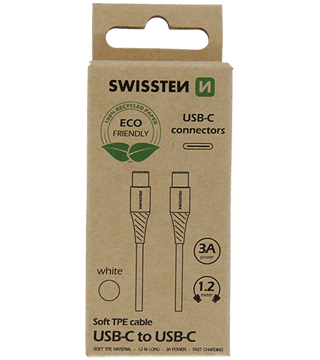 swissten cable type c c 60w 1 2m branco caixa  