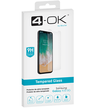 vidro protetor ecra galaxy a53 5g transparente caixa  