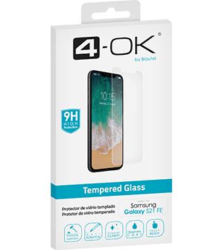 vidro protetor ecra para samsung galaxy s21 fe transparente embalagem  