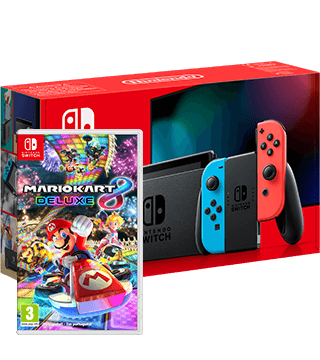 nintendo switch azul vermelho neon embalagem jogo nintendo mario kart deluxe caixa  