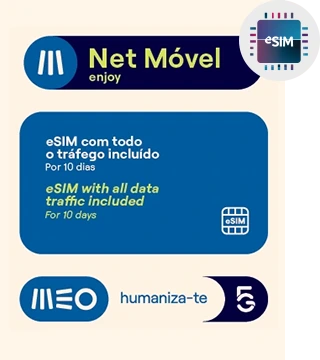 Cartão eSIM Enjoy Todo o Tráfego Incluído 10 dias