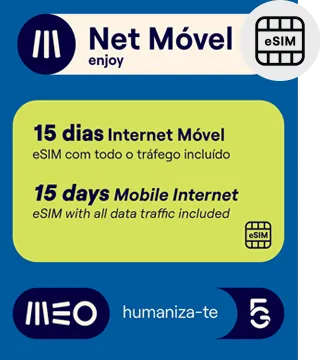 Cartão eSIM Enjoy Todo o Tráfego Incluído 15 dias