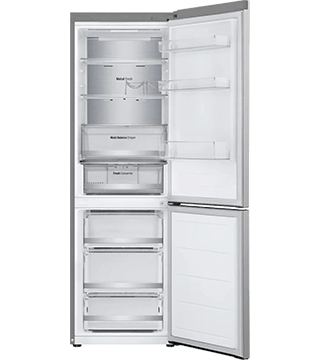 frigorifico combinado GBV5150DPY prata frente aberto  