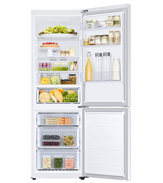 Combinado Samsung RB34C600CWW/EF frigorifico combinado RB34C600CWW EF branco frente aberto