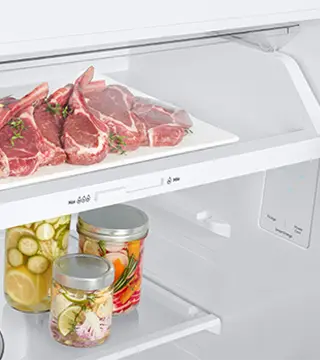 frigorifico combinado samsung RT42CG6644WWES branco pormenor  .