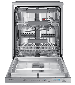 maquina lavar loica samsung DW60A8050FS EF inox aberta  