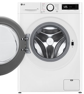 maquina lavar roupa lg F4WR5009A6W branco frente aberta  