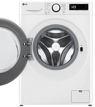 maquina lavar roupa lg F4WR5013A6W branco frente aberta  
