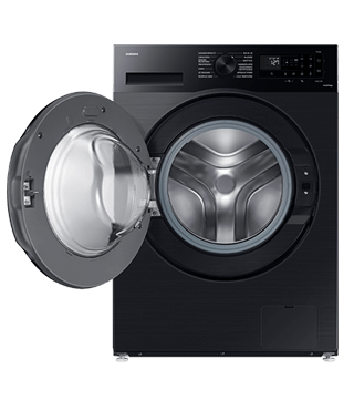 maquina lavar roupa samsung WW80CGC04DABEP preto frente aberto  