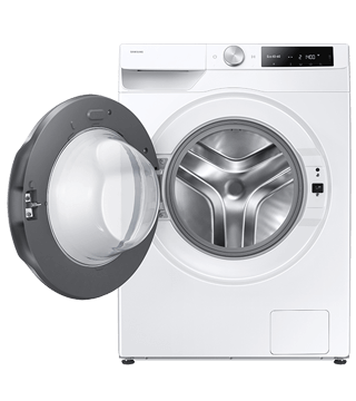maquina lavar roupa samsung WW90DG6U85LEU3 branco aberto  