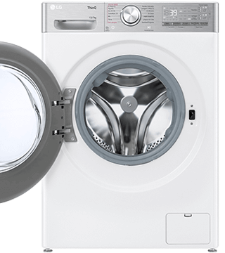 maquina lavar secar roupa lg F4DR9513P2W branco frente aberto  