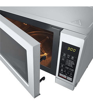 microondas lg mh6044v prata pormenor topo aberto  