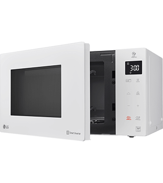 microondas lg mh6535gdh branco perfil aberto  