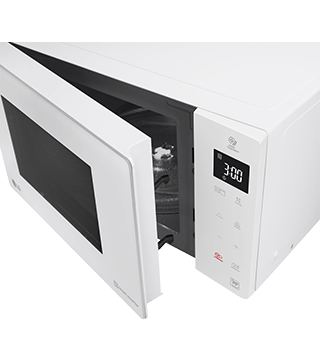 microondas lg mh6535gdh branco pormenor aberto topo  