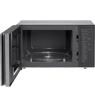 microondas lg mh6565cps prata aberto frente  