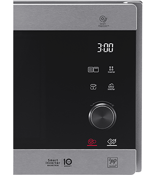 microondas lg mh6565cps prata pormenor menu  