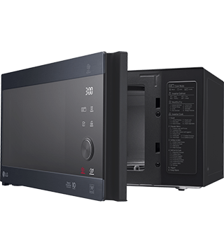 microondas lg mh6565cpw preto perfil aberto  