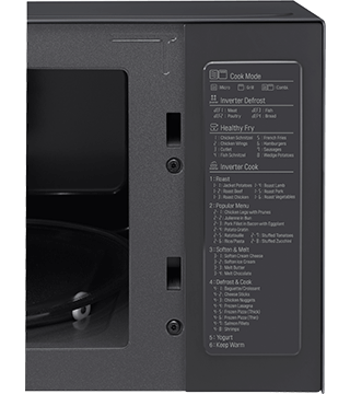 microondas lg mh6565cpw preto pormenor modos  