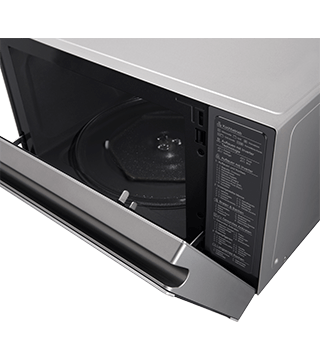 Micro-ondas LG MJ3965ACS microondas lg mj3965acs prata pormenor topo aberto