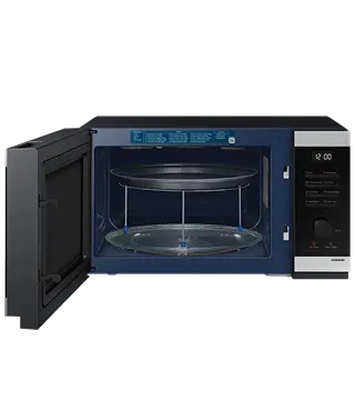 microondas samsung MG32DG4524CTE1 preto aberto  .