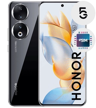 honor 90 5g esim preto frente costas  .