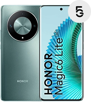 honor magic6 lite verde frente costas 5g esim  .